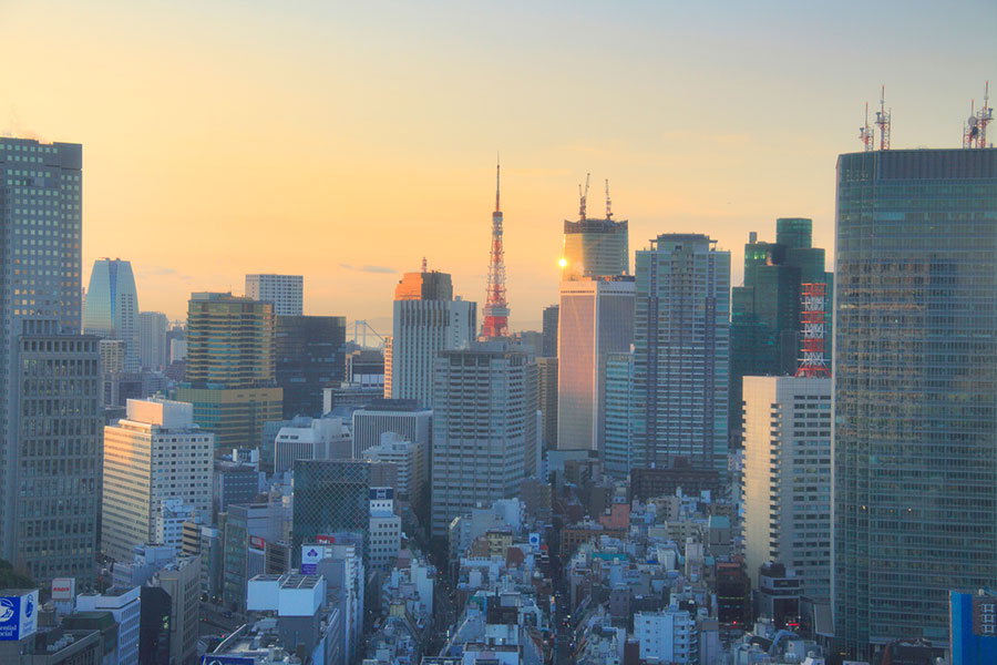 東京タワーと港区の街並み