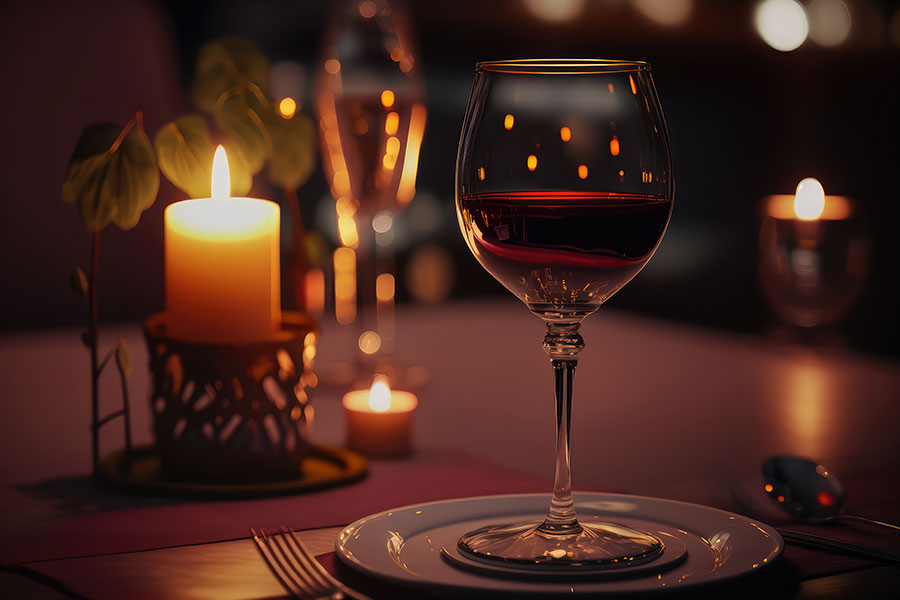 高級レストランのワイングラス